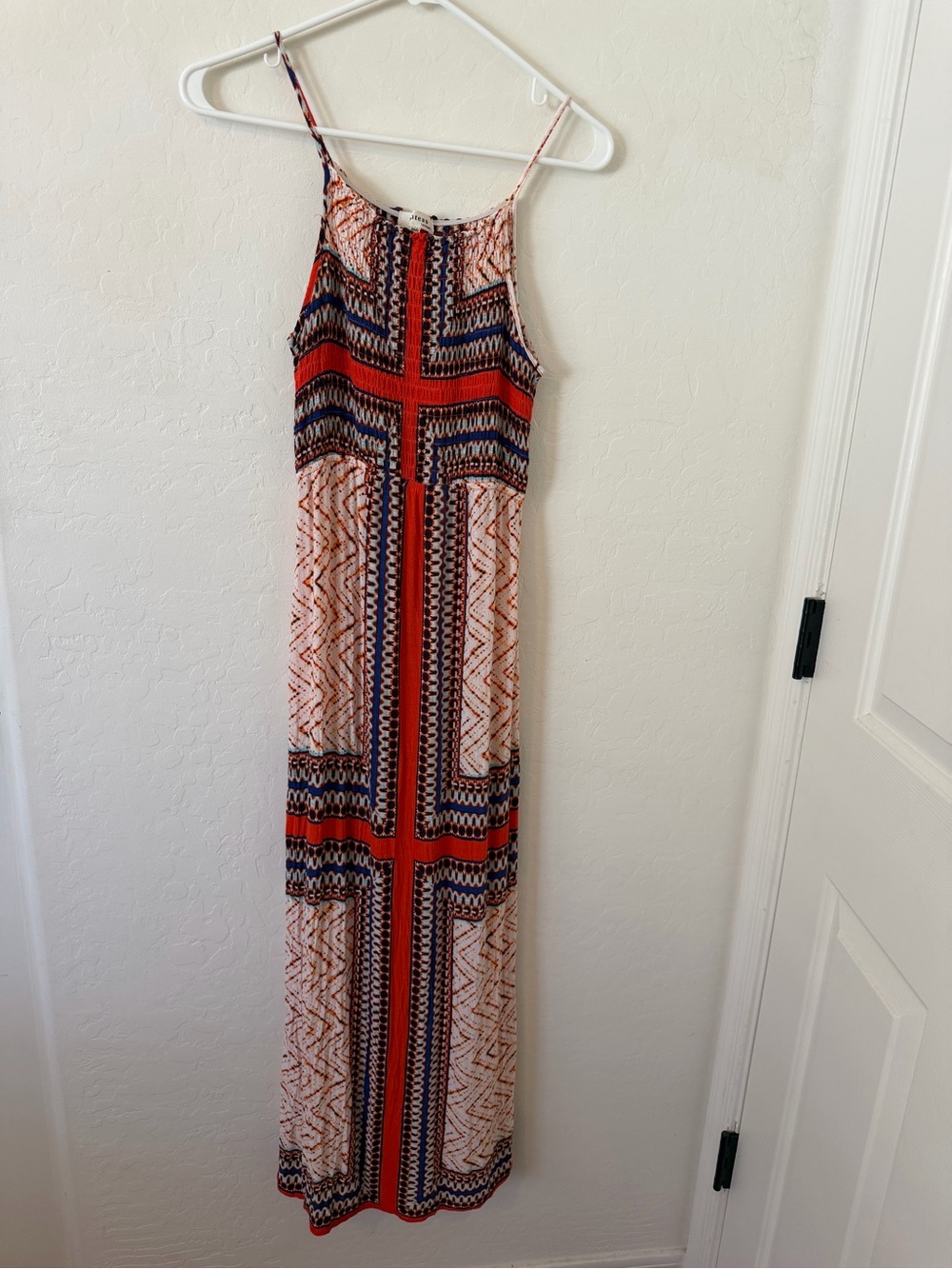 Monteau Patterned Smocked Maxi Dress
